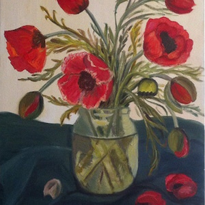 Poppies Oil Painting Original Painting on canvas Home Decor