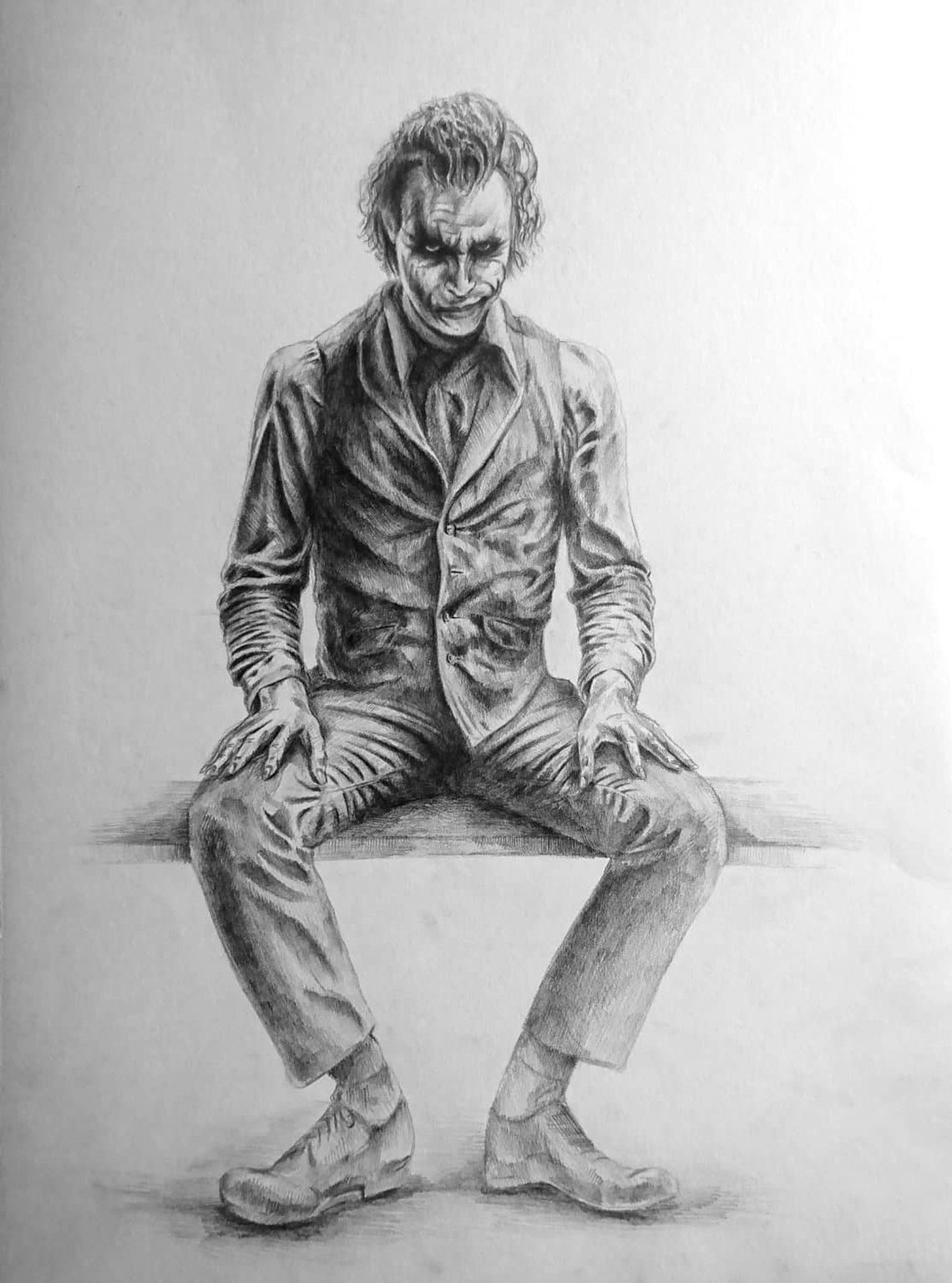 Joker. Dark Knight. Original Drawing Fan Art Wall Art Etsy