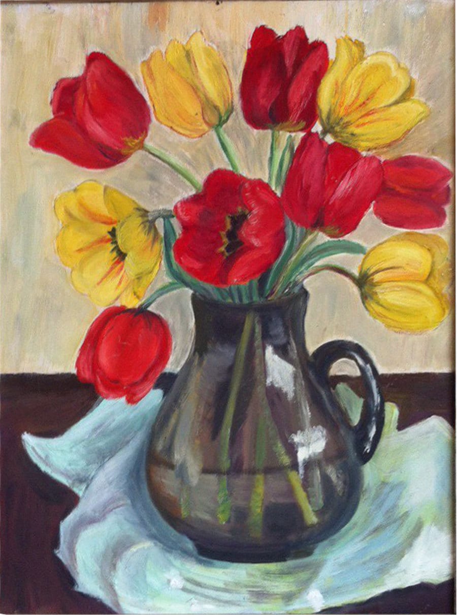 Tulips Original Oil Painting on Canvas Home Decor - Etsy