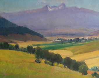 Aragats, Landscape, Original Oil Painting, Print on Canvas, Mount Aragats, Armenian Landscape, Home Décor