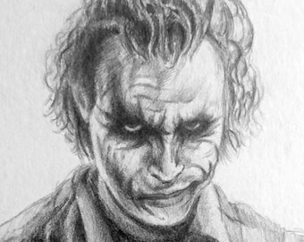 Joker. Dark Knight. Original Drawing Fan Art Wall Art