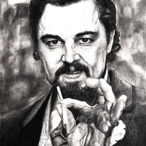 Calvin Candie. Jango Ubchained. Original drawing. Portrait. Fan Art. Varnished