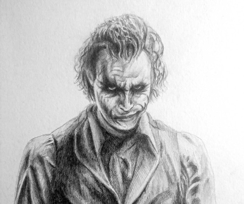 Joker. Dark Knight. Original Drawing Fan Art Wall Art Etsy