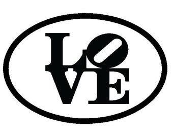 Vinyl sticker decal, great laptop, bumper, car, window custom decals. the vinyl round sticker with Love design express love awareness