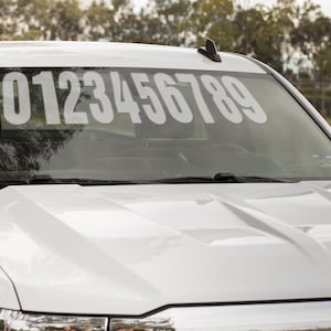 50 Number Stickers, Vinyl Numbers Window Decal