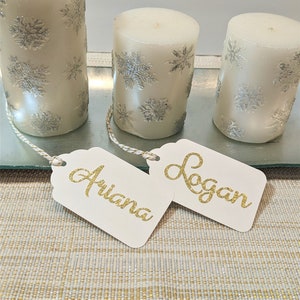 Custom Name Gift Tag - Glitter Name Tag - Chrismas Gift Tag - Christmas Stocking Tag - Gift Tag