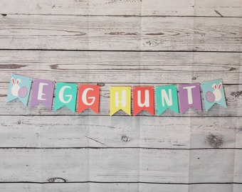 Easter Egg Hunt Banner - Easter Banner - Easter Garland - Easter Bunny and egg banner