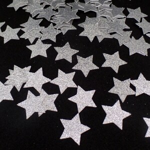 Silver Glitter star Confetti  (100 pieces) Die Cut - twinkle twinkle, baby shower, first birthday Table Decorations