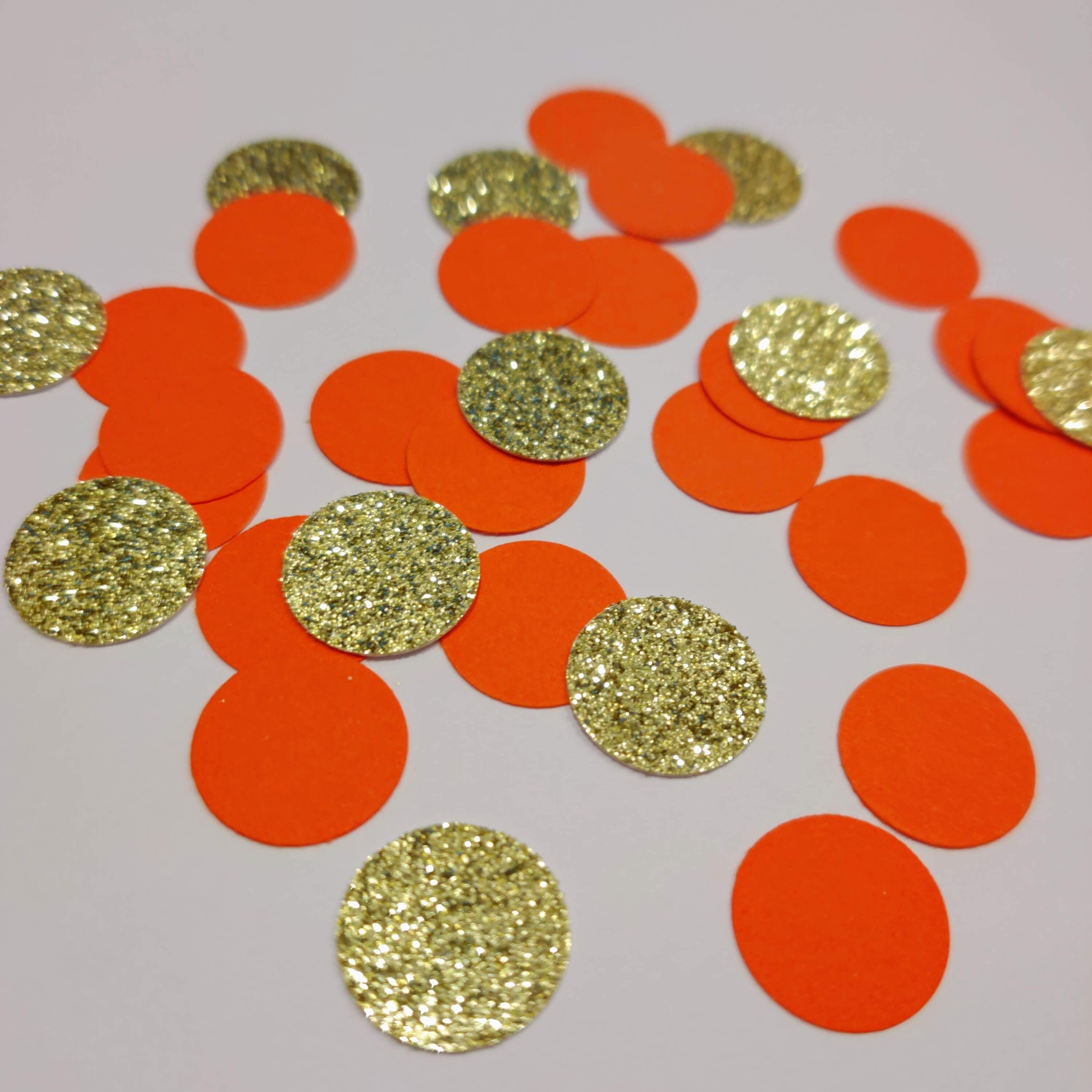 Glitzer-Konfetti-Kreise Für Partys – 200 Stück In Rosa, Orange & Gold, 3 Cm Durchmesser