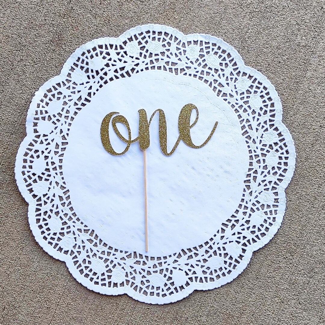 One Cake Topper - Smash Cake Topper - First Birthday - Gold Glitter ...