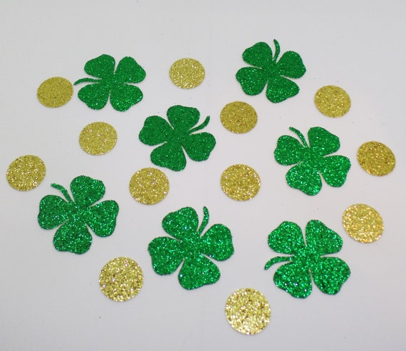 and Gold Shamrock St Patricks Day First Birthday One Confetti Green White