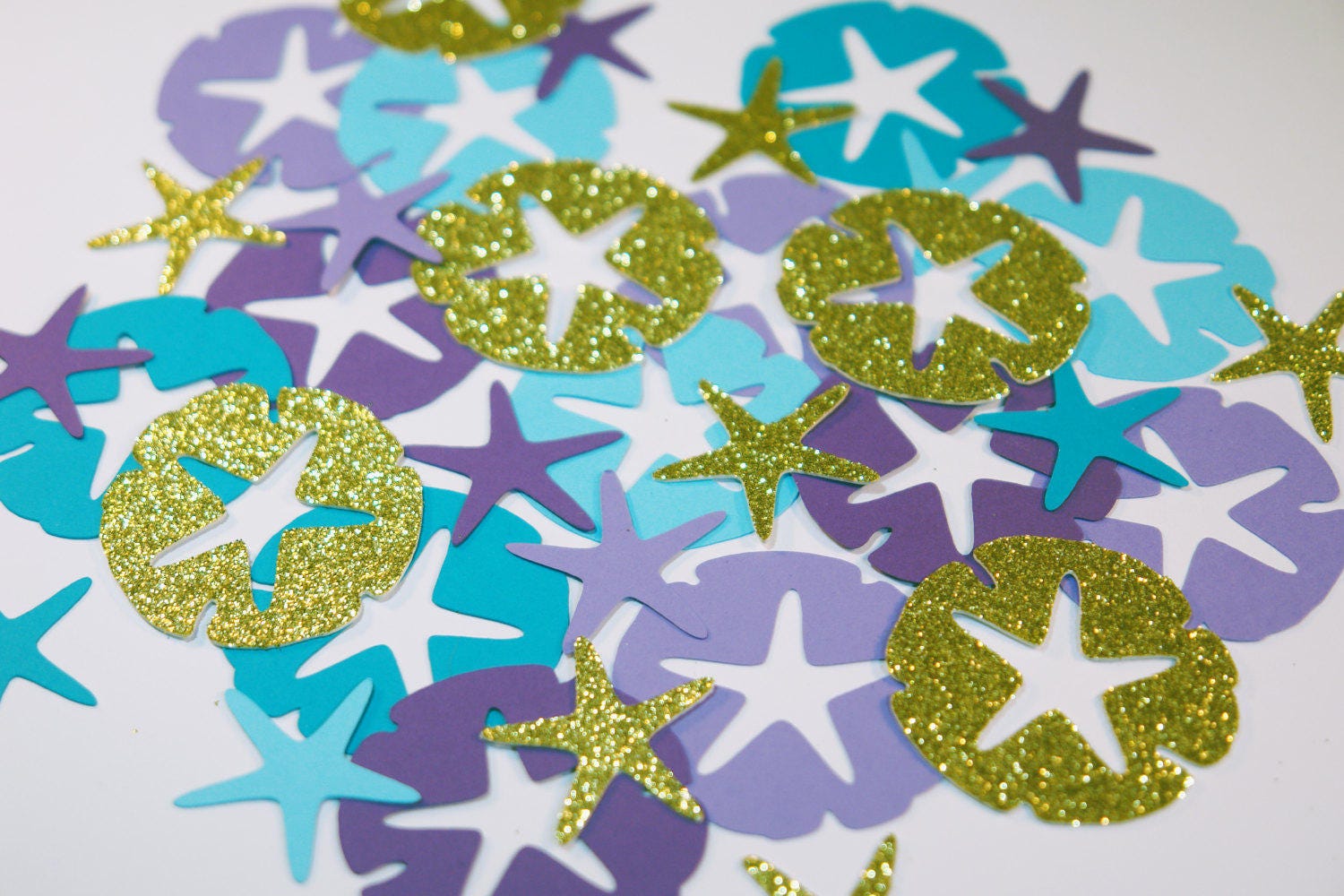 Under the Sea Themed Party confetti 150 pieces Sand Dollar Starfish Mermaid Sea Ocean Decor Wedding Birthday First Birthday