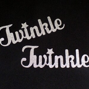 4&quot; Inch Twinkle Twinke Little Star Silver Glitter Word Confetti LARGE (20 pieces) Die Cut - First Birthday, Shower Table Decorations