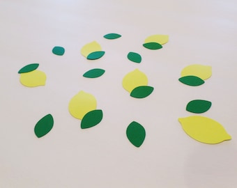 Lemon Confetti with Leaves - She found her main squeeze - Envelope Filler - Table Scatter - 150CT
