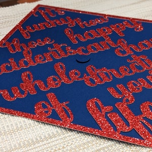 Custom Graduation Cap Topper - Personalized Glitter Grad Cap Quote - Custom Glitter Graduation Cap Top - Custom Words
