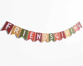 Friendsgiving Banner - Thanksgiving Wall Decor - Fun Thanksgiving - Thankful - Blessed - Friends Fun