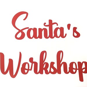Santa&#39;s Workshop Custom Backdrop Letters - Large Die Cut - Word Display - Event Sign