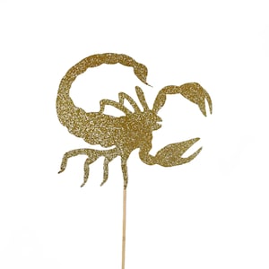 Scorpion Cake Topper - Scorpio Glitter Birthday Cake Topper - Zodiac Birthday
