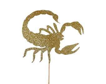 Scorpion Cake Topper - Scorpio Glitter Birthday Cake Topper - Zodiac Birthday