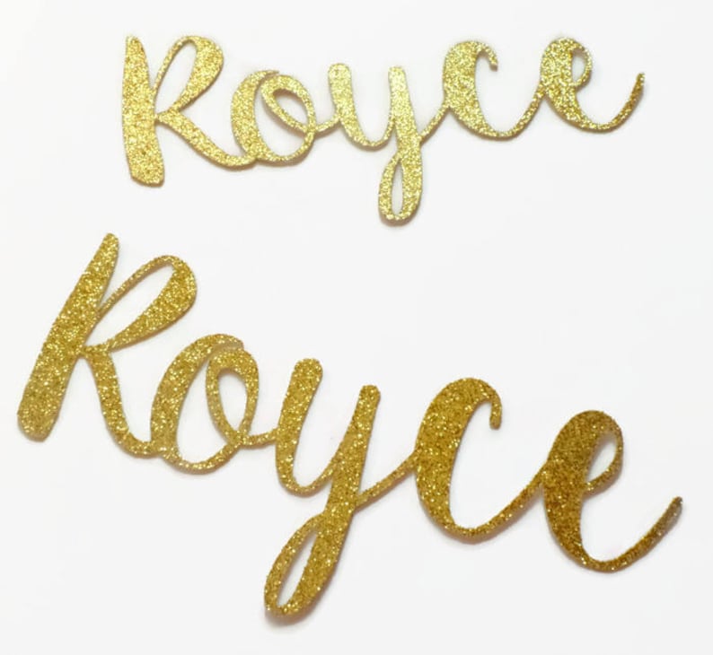 Custom Name Confetti LARGE 10 Pieces Die Cut Gold Glitter Etsy