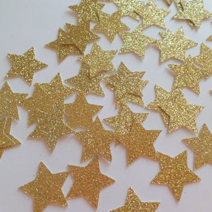 Gold Glitter star Confetti  (100 pieces) Die Cut - twinkle twinkle, baby shower, first birthday Table Decorations