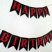 Red and Black Happy Birthday Banner Man Birthday, Black and Red Theme ...