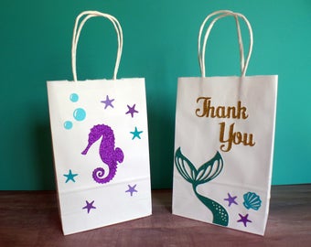 Under the Sea Party Favor Bags - Gift Bags - Mermaid Party - Party Favor - Treat Bags - Birthday Party Bags - Party Decorations