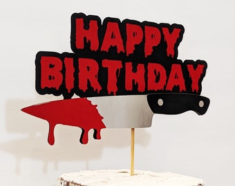 Halloween Happy 18th Birthday Cake Topper – Gruseliger Kuchenaufsatz Aus Glitzerpapier, Für Horror-Partys