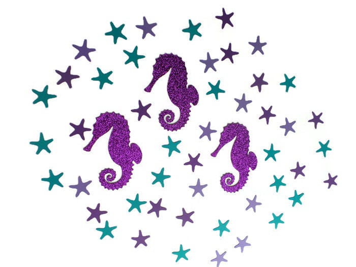 Seahorse and Starfish Under the Sea Themed Party confetti 320 pieces Starfish Sea Ocean Decor Birthday First Birthday