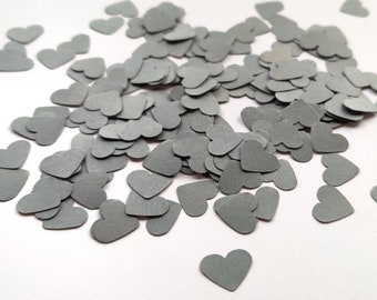 Gray Heart confetti 5/8" (250 pieces) - Wedding decor, Birthday, Anniversary, Bridal Shower, Baby Shower, Toss, Cut outs