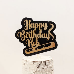 Cigar Cake Topper - Personalized Cigar Birthday Cake Topper - Happy Birthday Cigar Lover
