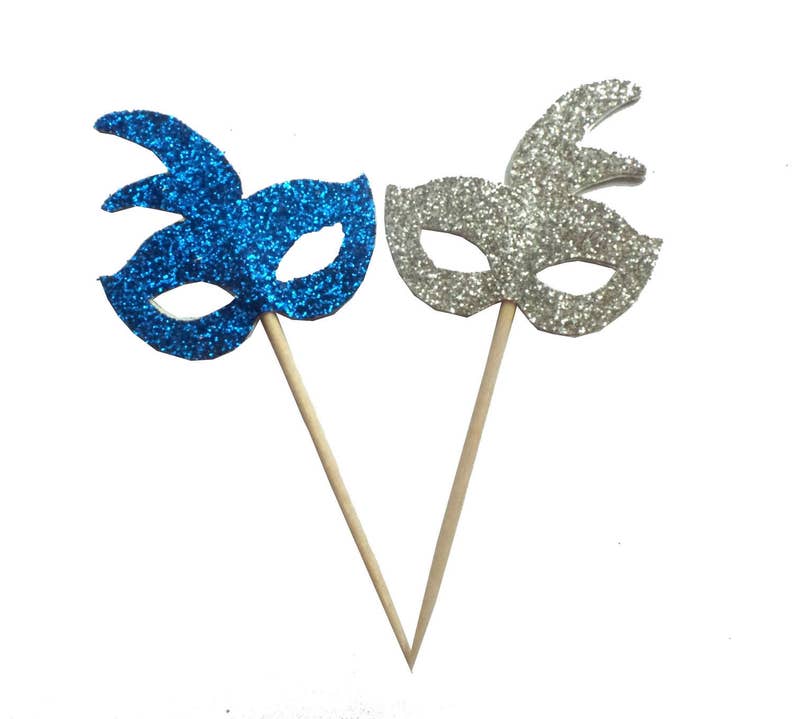 mardi gras birthday cupcake toppers