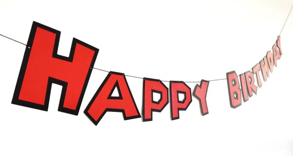 Roblox Inspired Birthday Banner Happy Birthday Red And Etsy etsy