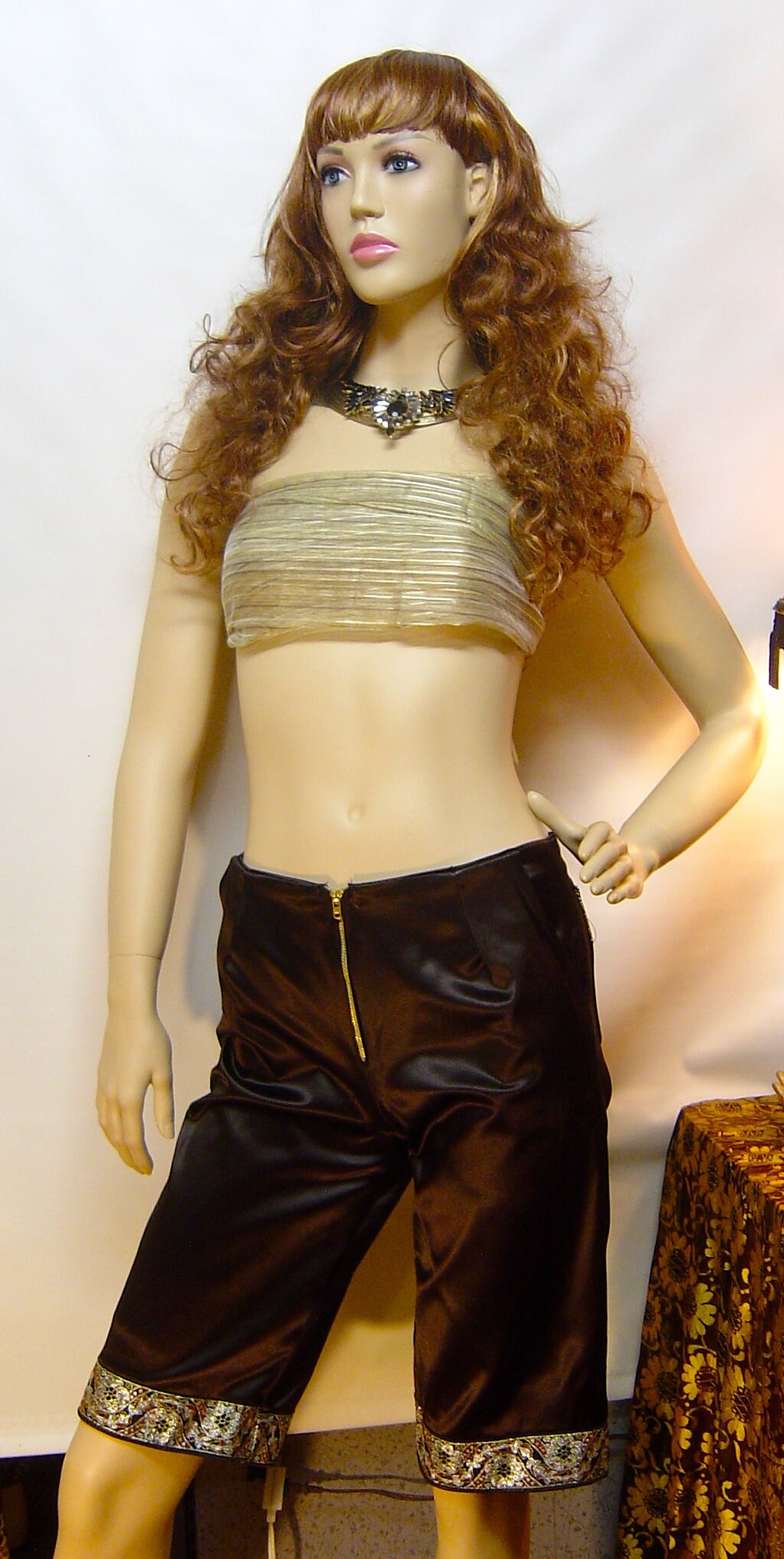 Heavy Satin One of a Kind Stretch Kneelength Pant Etsy UK