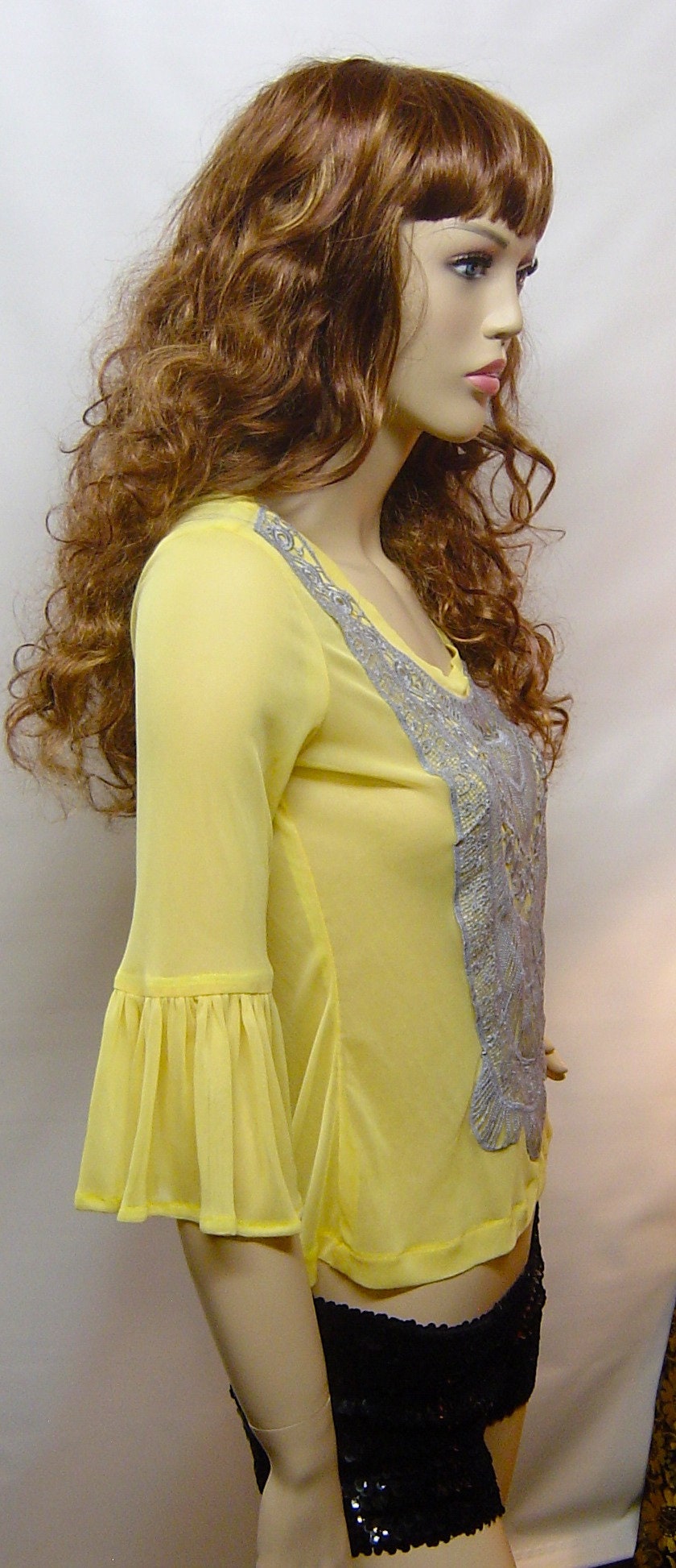 Hand Made One of a Kind Embellished See Through Knit Top - Etsy