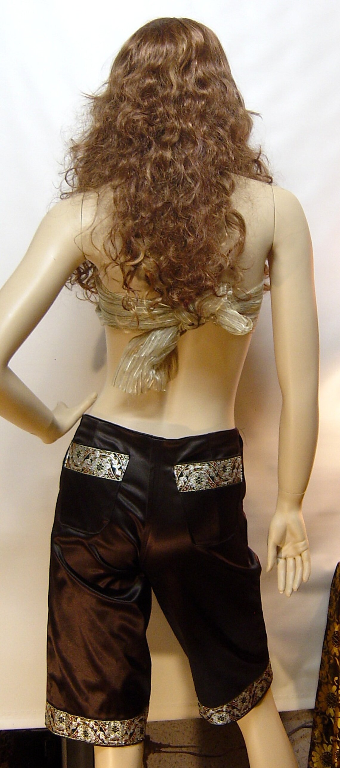 Heavy Satin One of a Kind Stretch Kneelength Pant Etsy UK