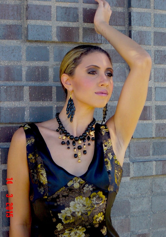 Bespoke Black/Gold Cocktail Dress