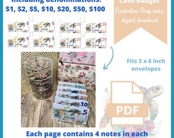 Australian prop note, place holder money, cash budget