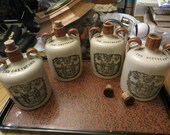 Pick One - The Greybeard Heather Dew Whiskey Jug Crock, Vintage Glasgow Scotland Stoneware Jug