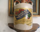 The Greybeard Heather Dew Whiskey Jug Crock, Vintage Glasgow Scotland Stoneware