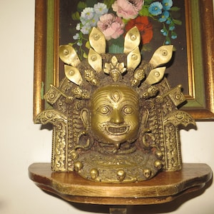 Mahakala Wrathful Deity Buddha Head 3 1/2 pounds, Vintage