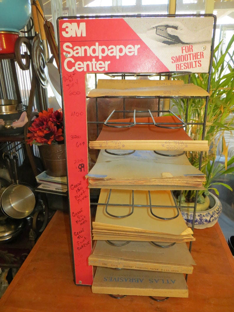 Vintage 3M Sandpaper Center Display Rack Etsy