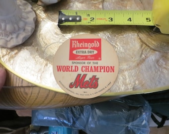 Four 1969 world champion Mets beer coasters , Please Read Description