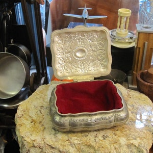 Jewelry Box with Red Felt Interior, Vintage