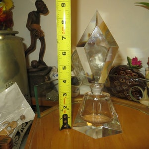 Glass Perfume Bottle. 8 1/2&quot;, vintage, large dauber
