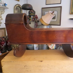 Wooden Dolls Cradle Rocking Crib Antique