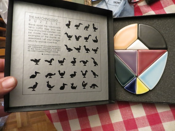 Rare TANGRAM Anchor Terre Cuite Casse-tête Puzzle Clay Tile Brain Teaser 1742865481