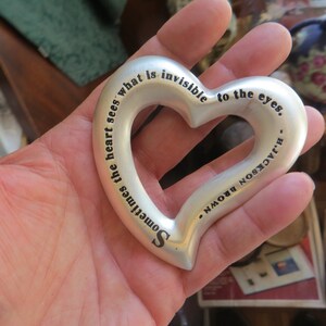 Sacchi Heart Paperweight, H Jackson Brown, Sometime the heart sees what is invisible to the eyes