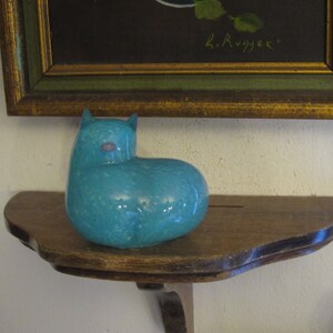 Art Glass Cat Figurine, Vintage Sculpture
