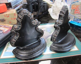 Antique B&H Cast Iron Bookends, Vintage Pair Bradley Hubbard Book Ends